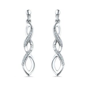 Zales Silver Twist Earrings, new in box